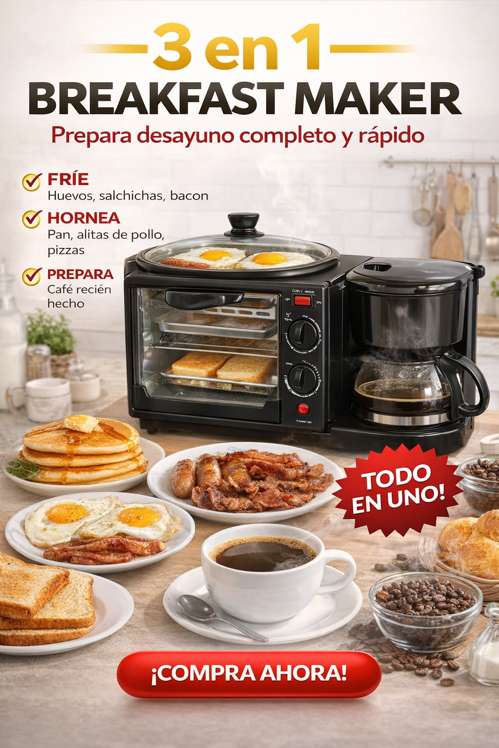 HORNO ELECTRICO 3 EN 1